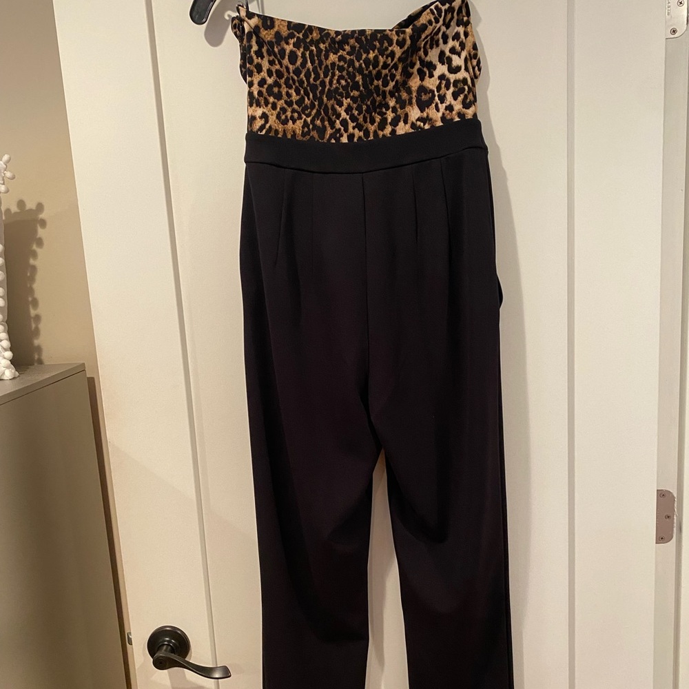Express Black/Leopard Jumpsuit